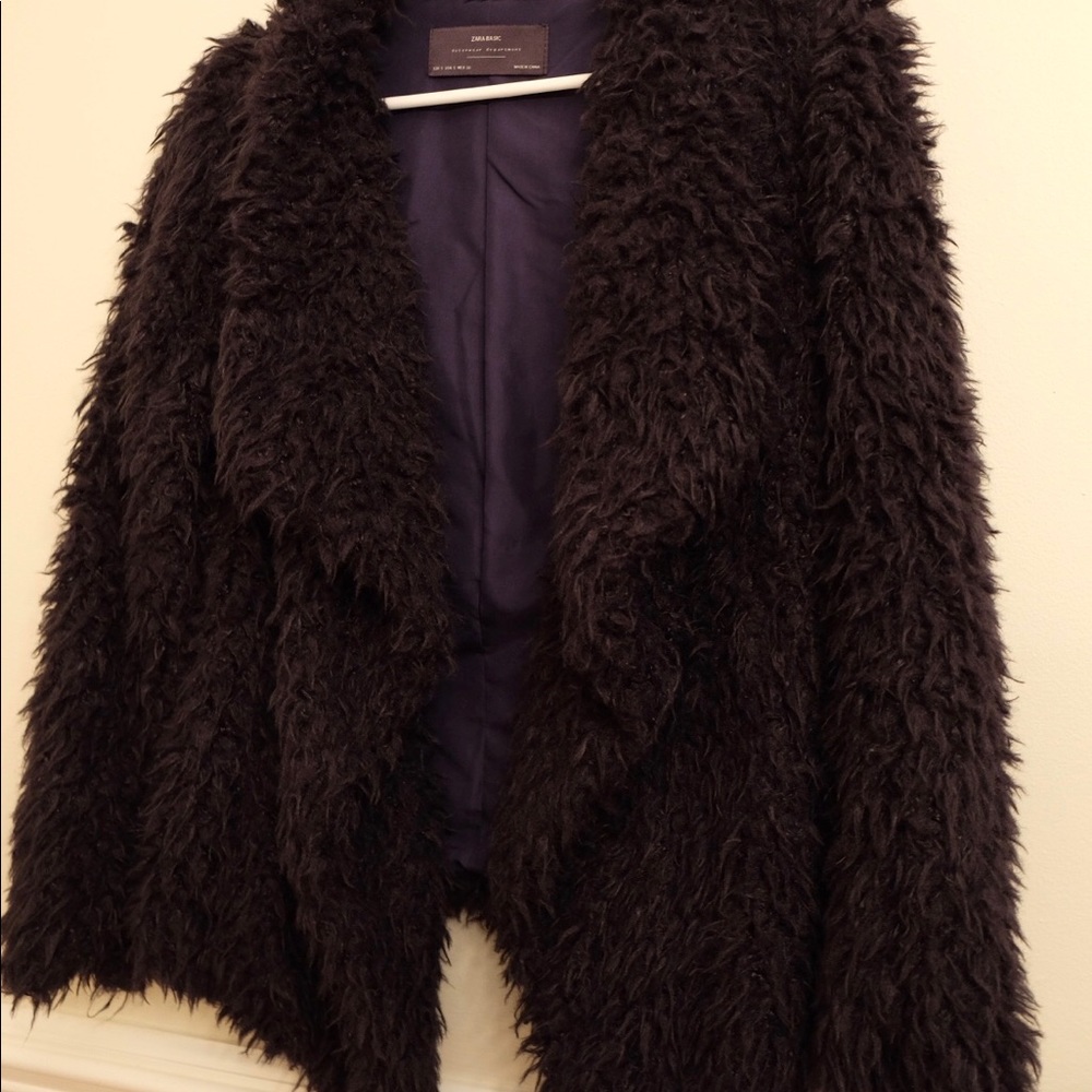 Zara Fuzzy faux fox coat